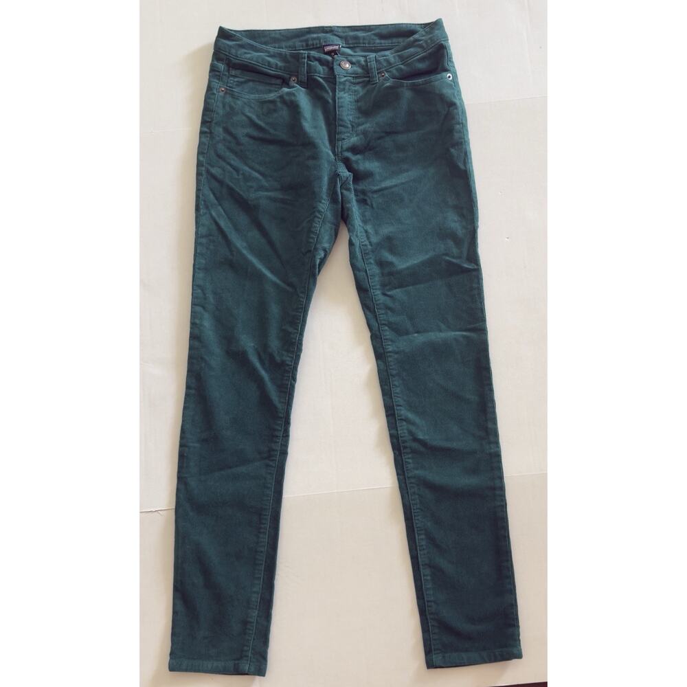 Patagonia Pants Womens 29/8 Corduroy Organic Cotton Green Low Rise Stretch Retro